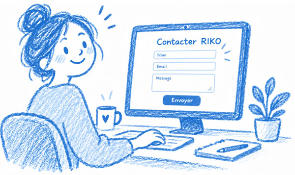 Une collaboratrice rédige sa demande à RIKŌ.